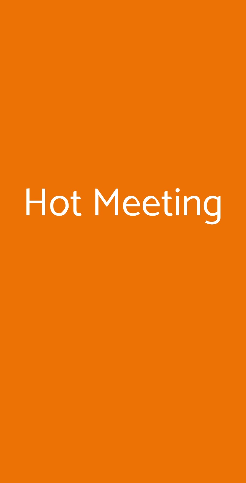 Hot Meeting Milano menù 1 pagina