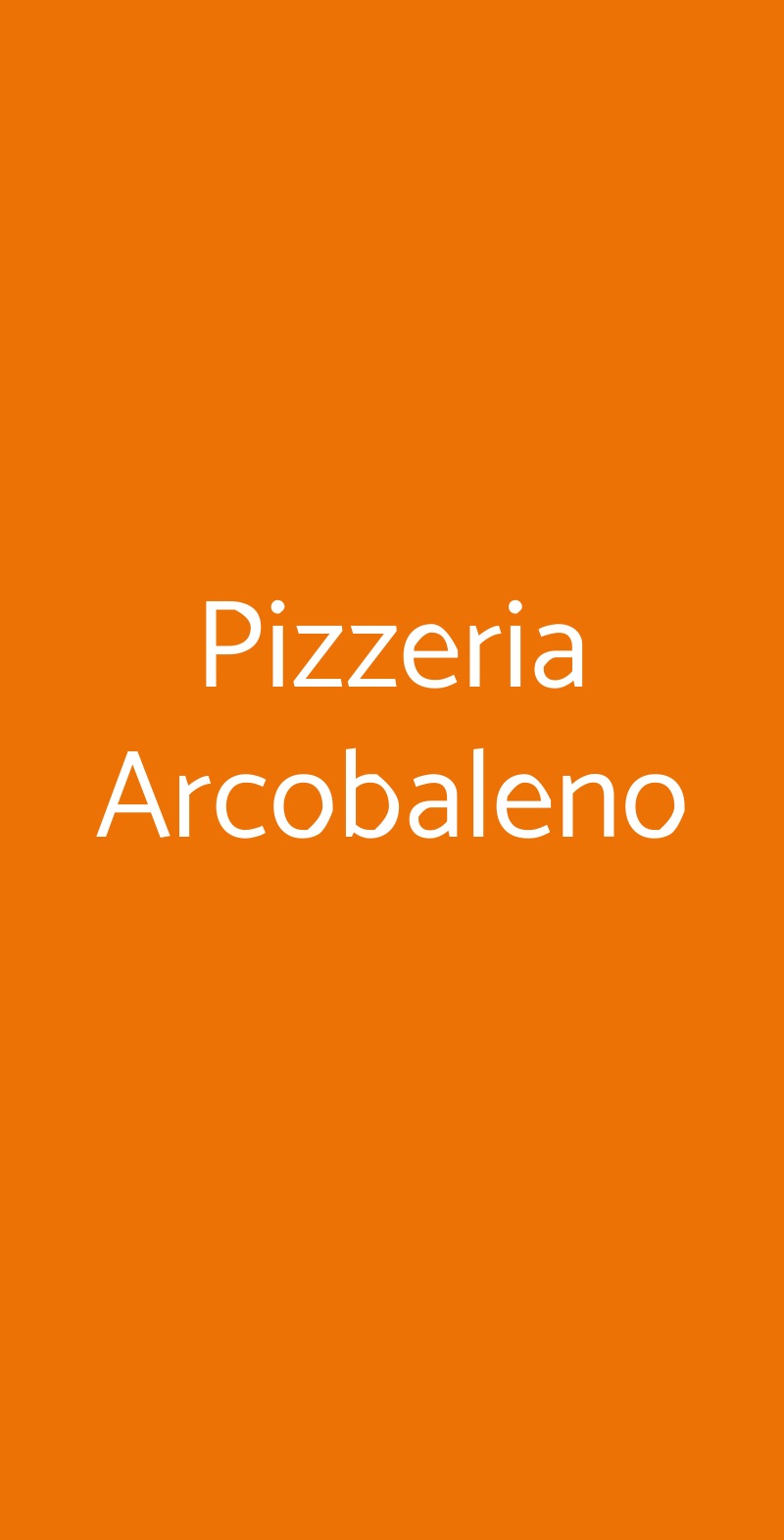 Pizzeria Arcobaleno Milano menù 1 pagina