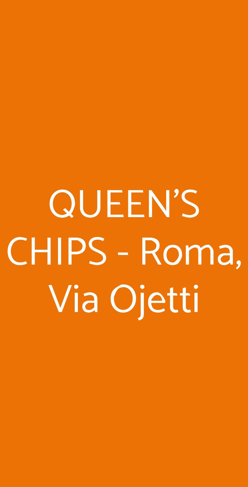 QUEEN'S CHIPS - Roma, Via Ojetti Roma menù 1 pagina