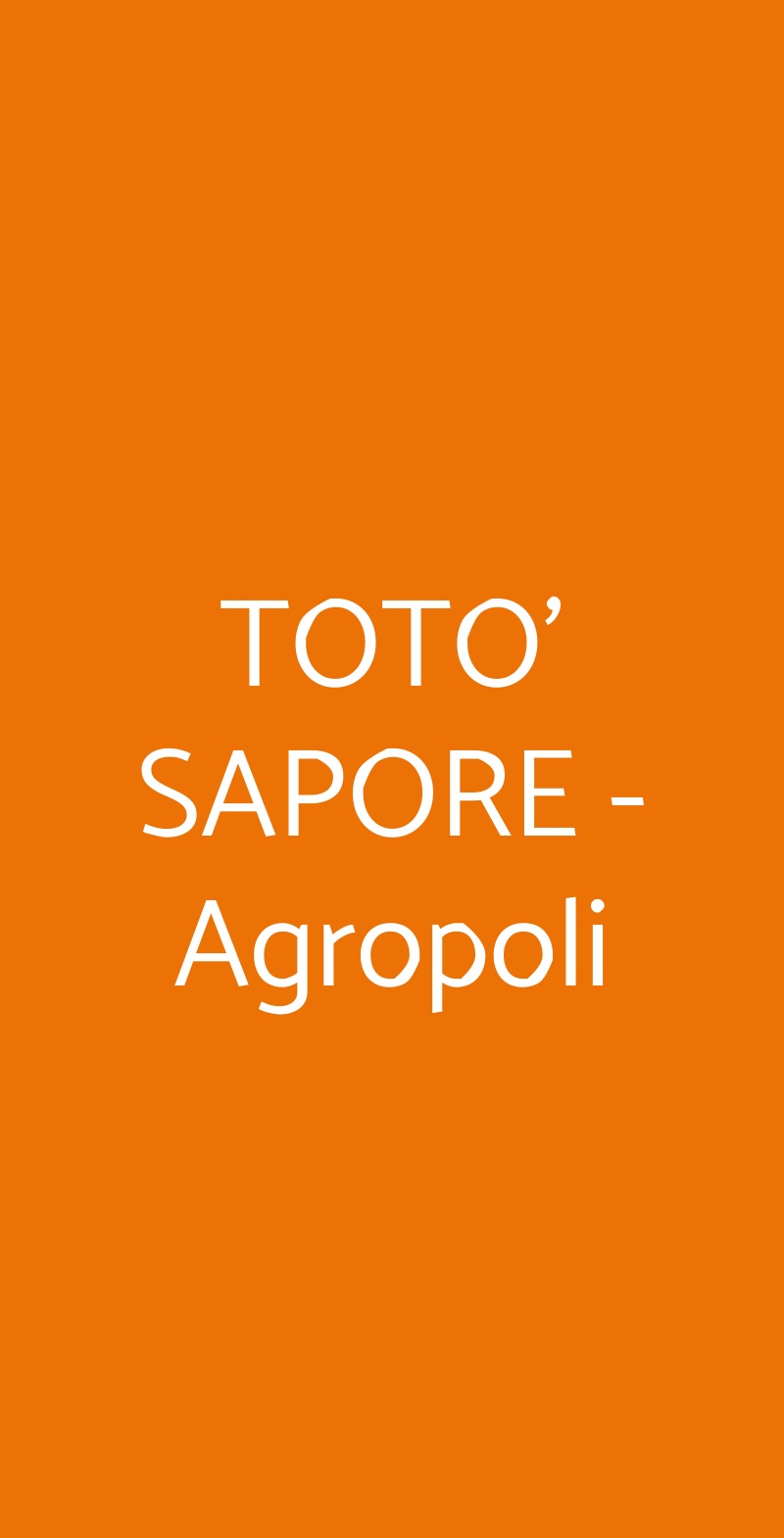 TOTO' SAPORE - Agropoli Agropoli menù 1 pagina