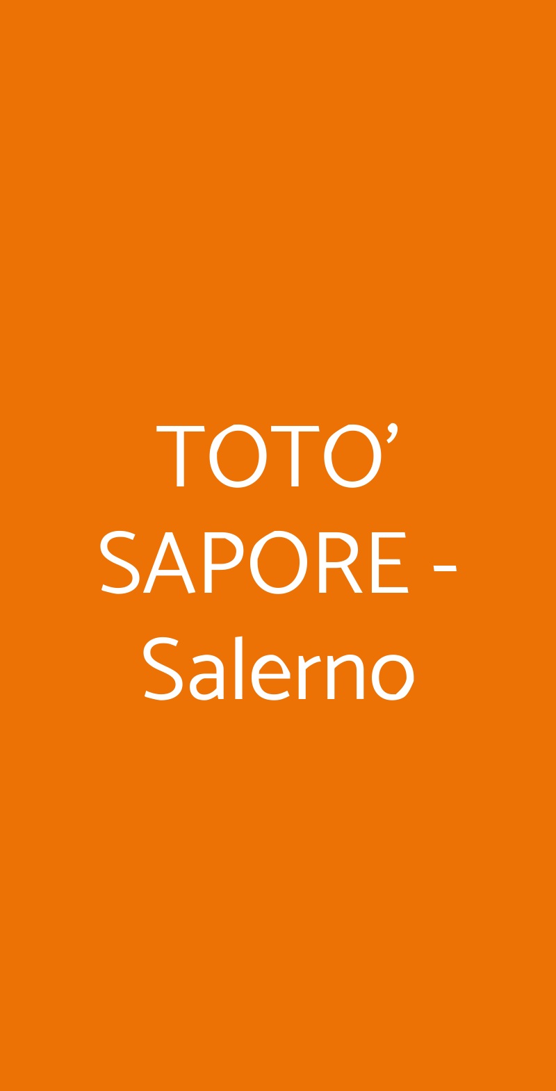 TOTO' SAPORE  Salerno menù 1 pagina