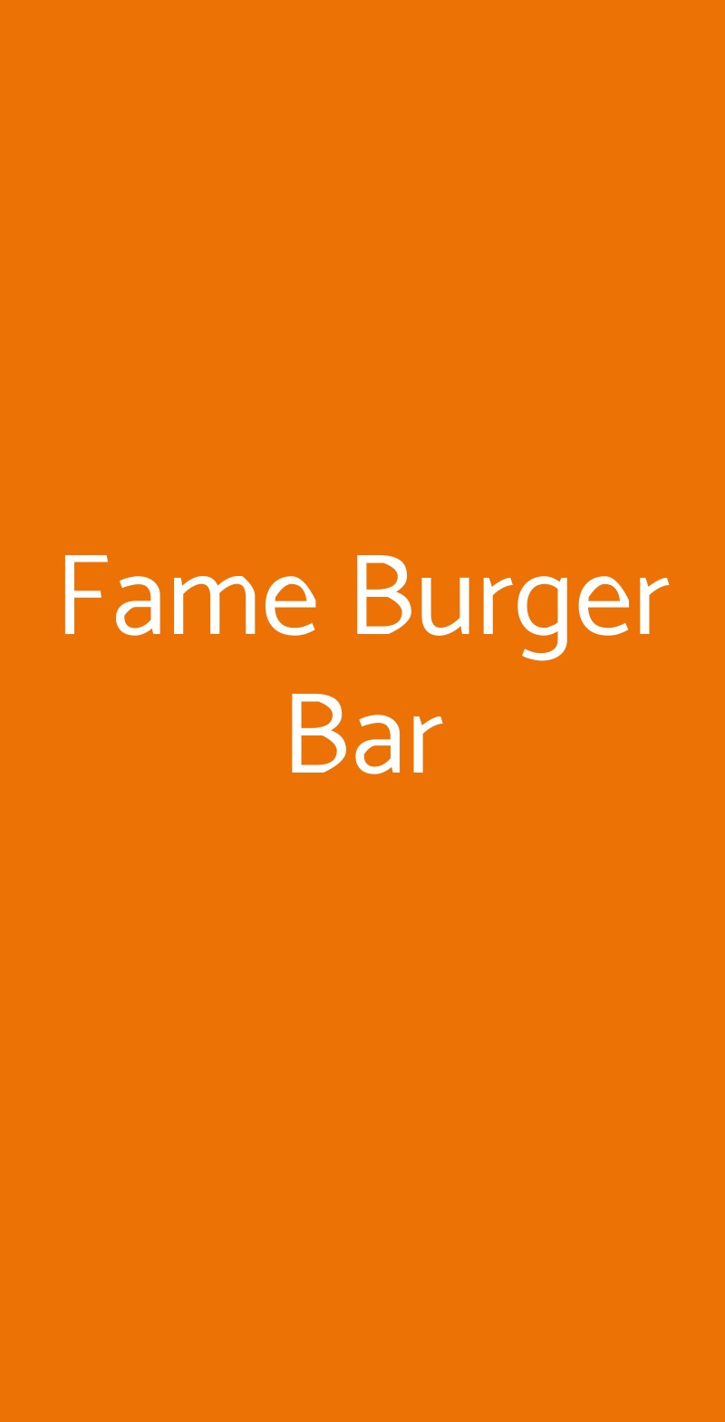 Fame Burger Bar Marigliano menù 1 pagina