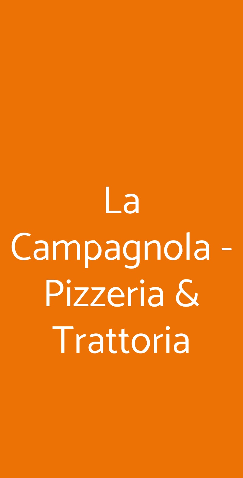 La Campagnola - Pizzeria & Trattoria Napoli menù 1 pagina
