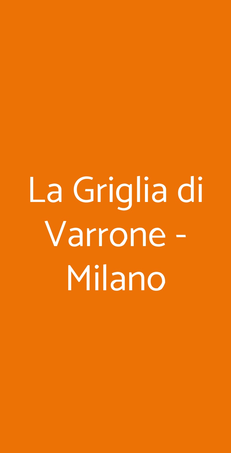 La Griglia di Varrone - Milano Milano menù 1 pagina