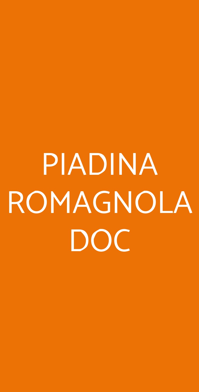 PIADINA ROMAGNOLA DOC Parma menù 1 pagina