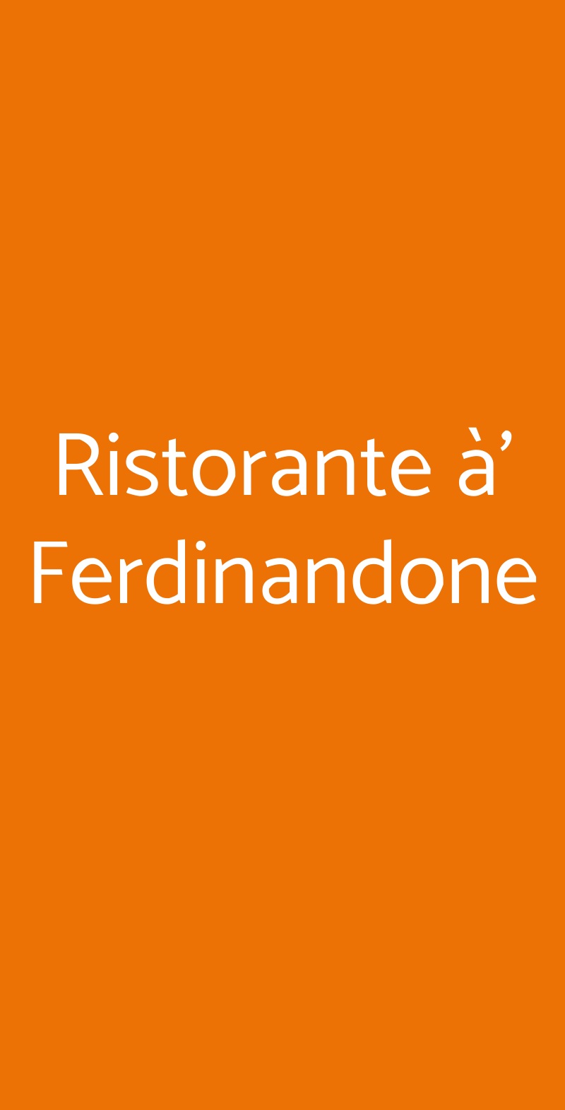 Ristorante à’ Ferdinandone Gragnano menù 1 pagina