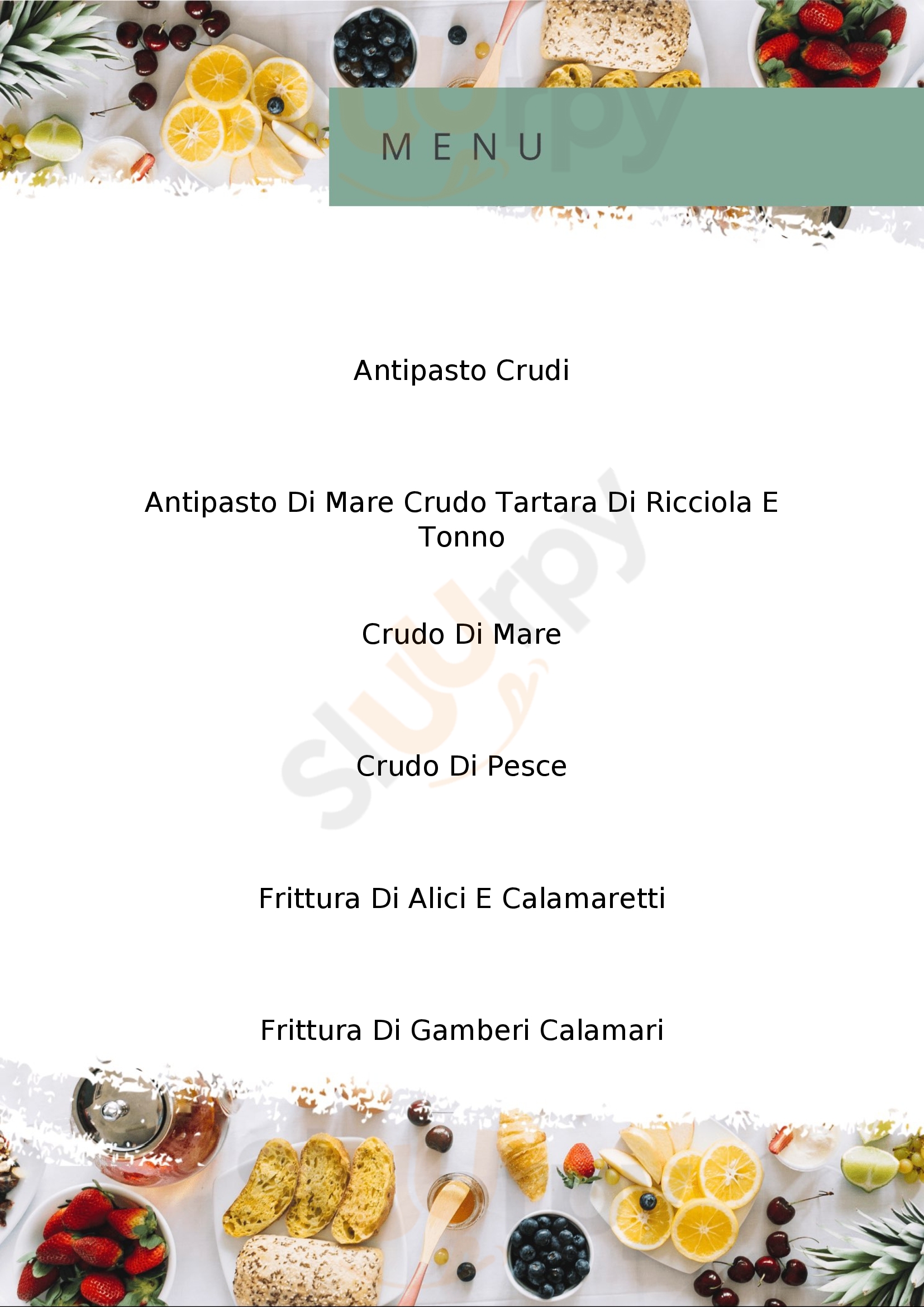 Ristorante Calasole Napoli menù 1 pagina