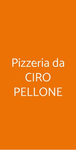 Pizzeria Da Ciro Pellone, Napoli