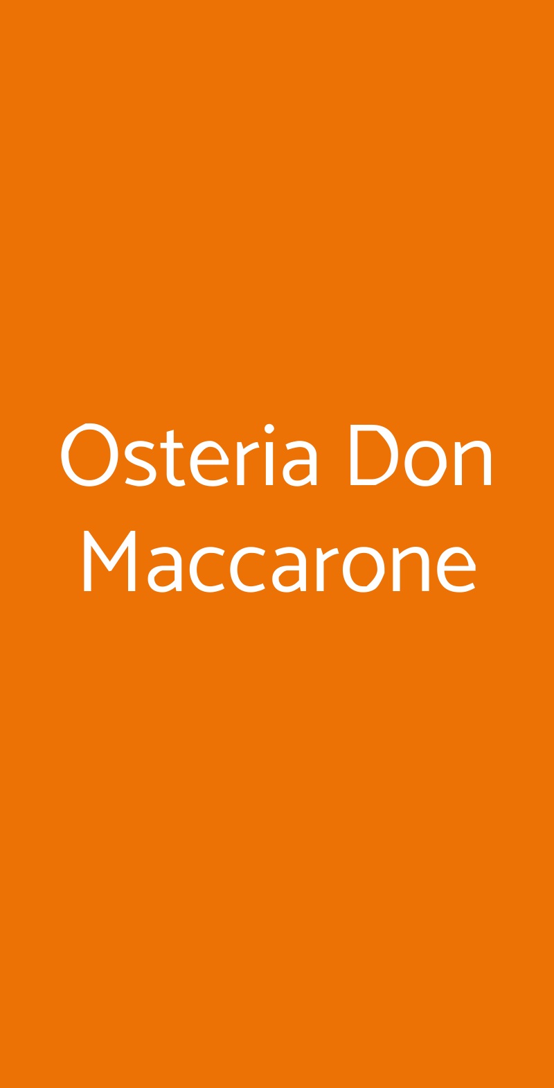 Osteria Don Maccarone Napoli menù 1 pagina