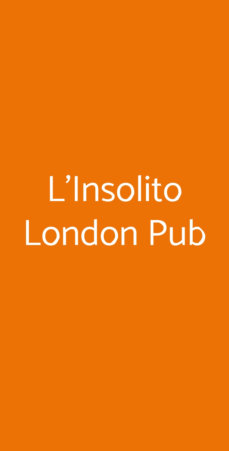 L'Insolito London Pub Napoli menù 1 pagina