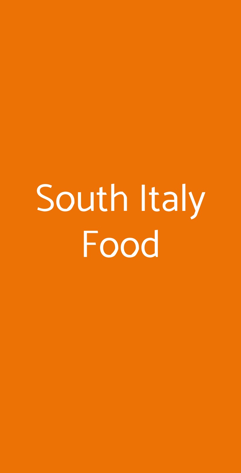 South Italy Food Napoli menù 1 pagina