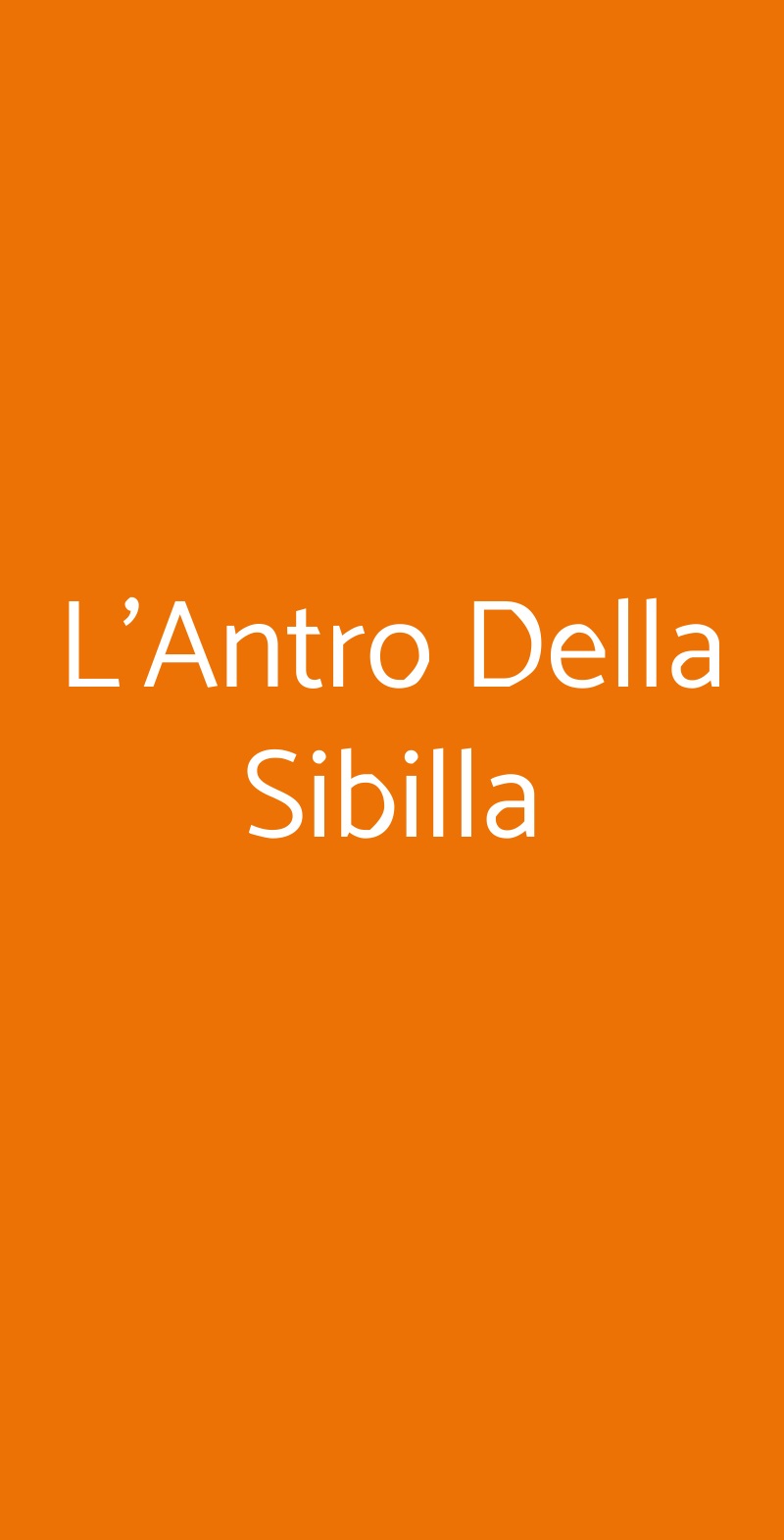 L'Antro Della Sibilla Lissone menù 1 pagina