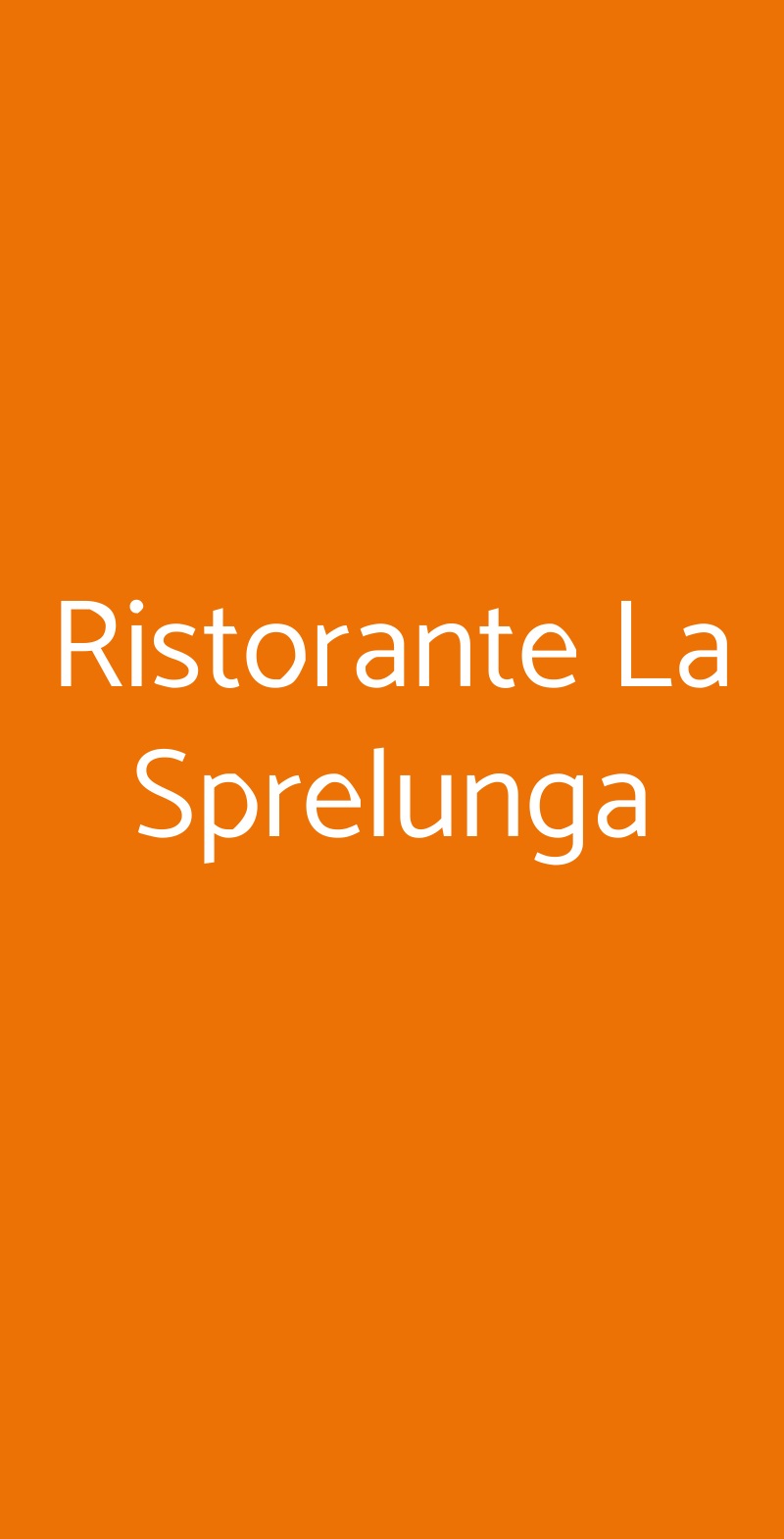 Ristorante La Sprelunga Seveso menù 1 pagina