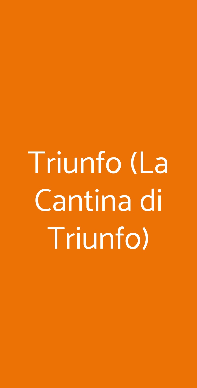 Triunfo (La Cantina di Triunfo) Napoli menù 1 pagina