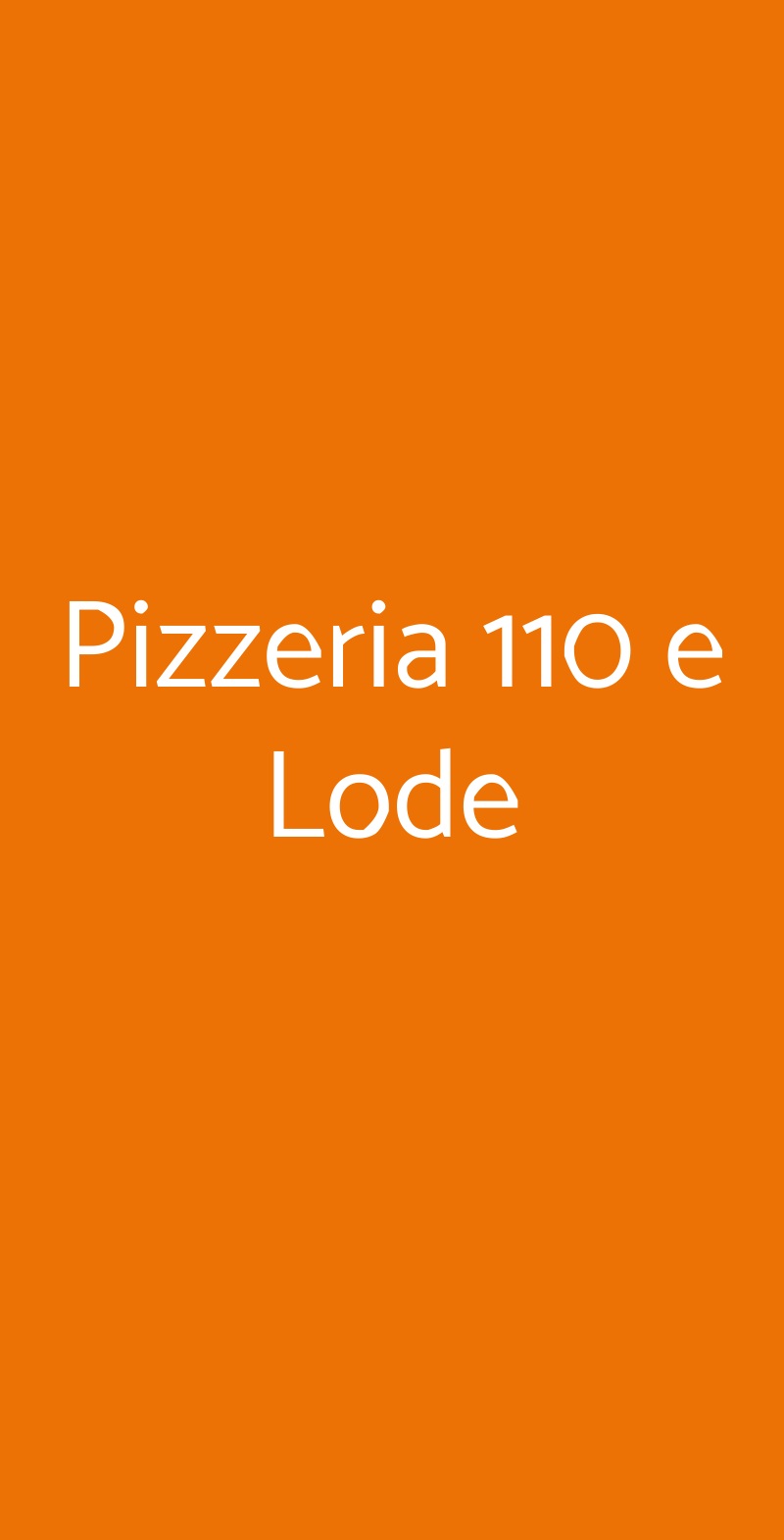 Pizzeria 110 e Lode Napoli menù 1 pagina