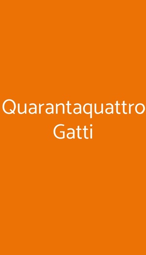 Quarantaquattro Gatti, Monza