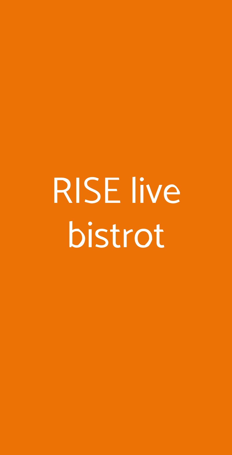 RISE live bistrot Vimercate menù 1 pagina