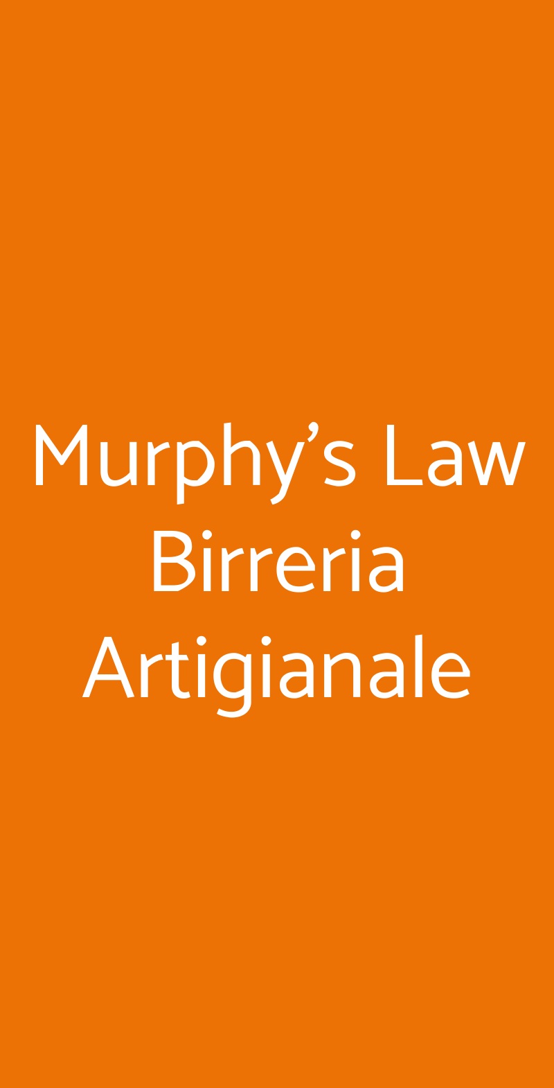 Murphy's Law Birreria Artigianale Napoli menù 1 pagina