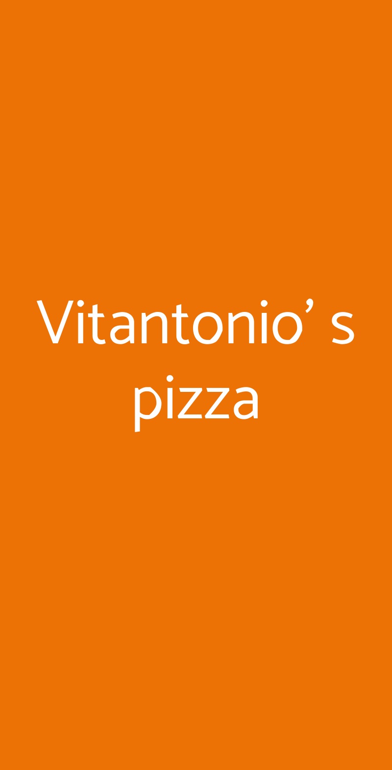 Vitantonio' s pizza Monza menù 1 pagina