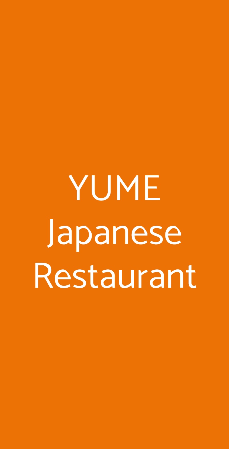 YUME Japanese Restaurant Lissone menù 1 pagina