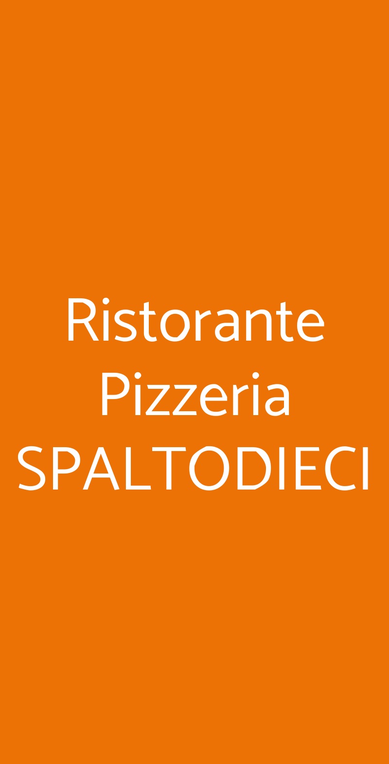 Ristorante Pizzeria SPALTODIECI Monza menù 1 pagina