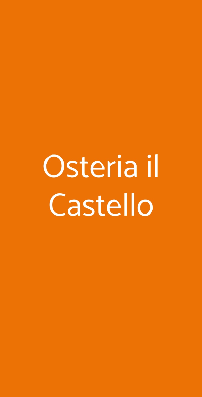 Osteria il Castello Arcore menù 1 pagina