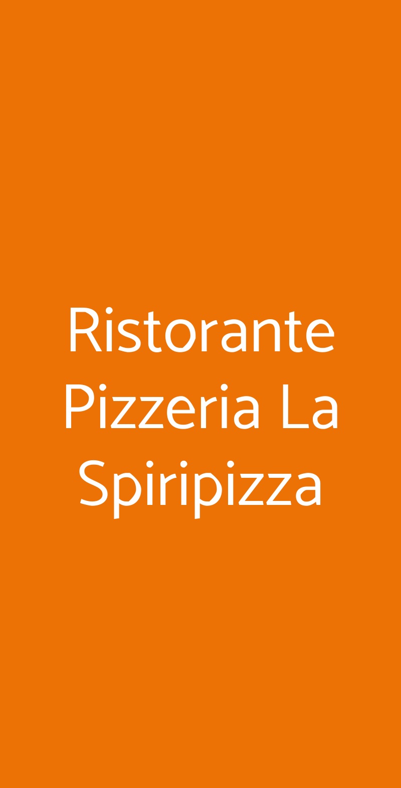 Ristorante Pizzeria La Spiripizza San Giorgio a Cremano menù 1 pagina