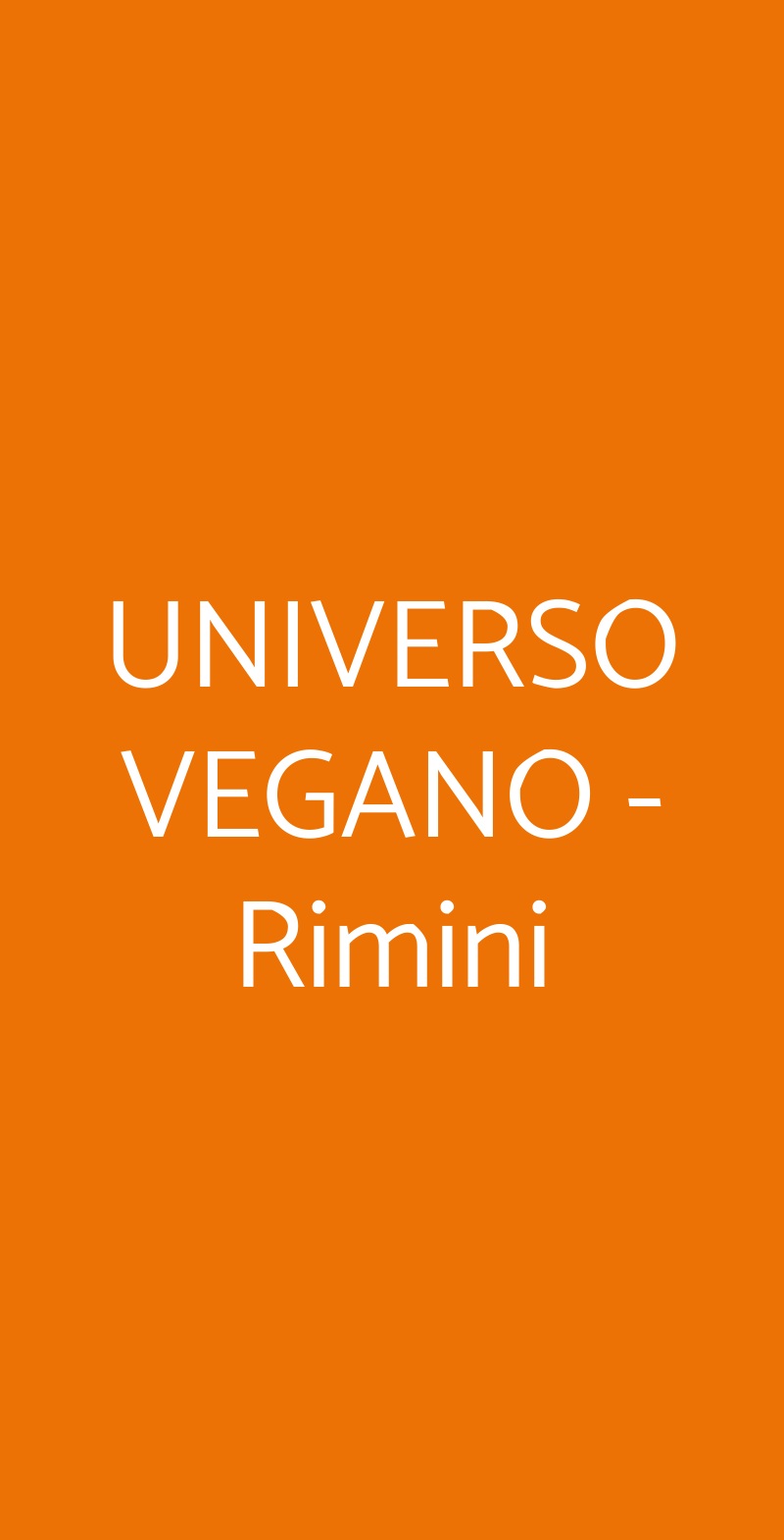 UNIVERSO VEGANO - Rimini Rimini menù 1 pagina
