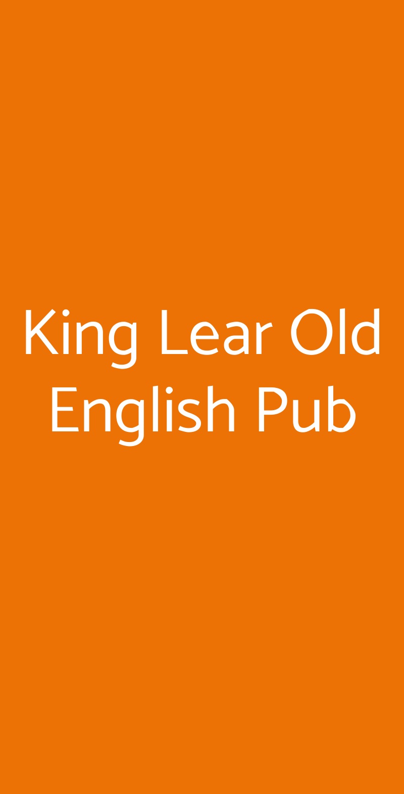 King Lear Old English Pub Napoli menù 1 pagina