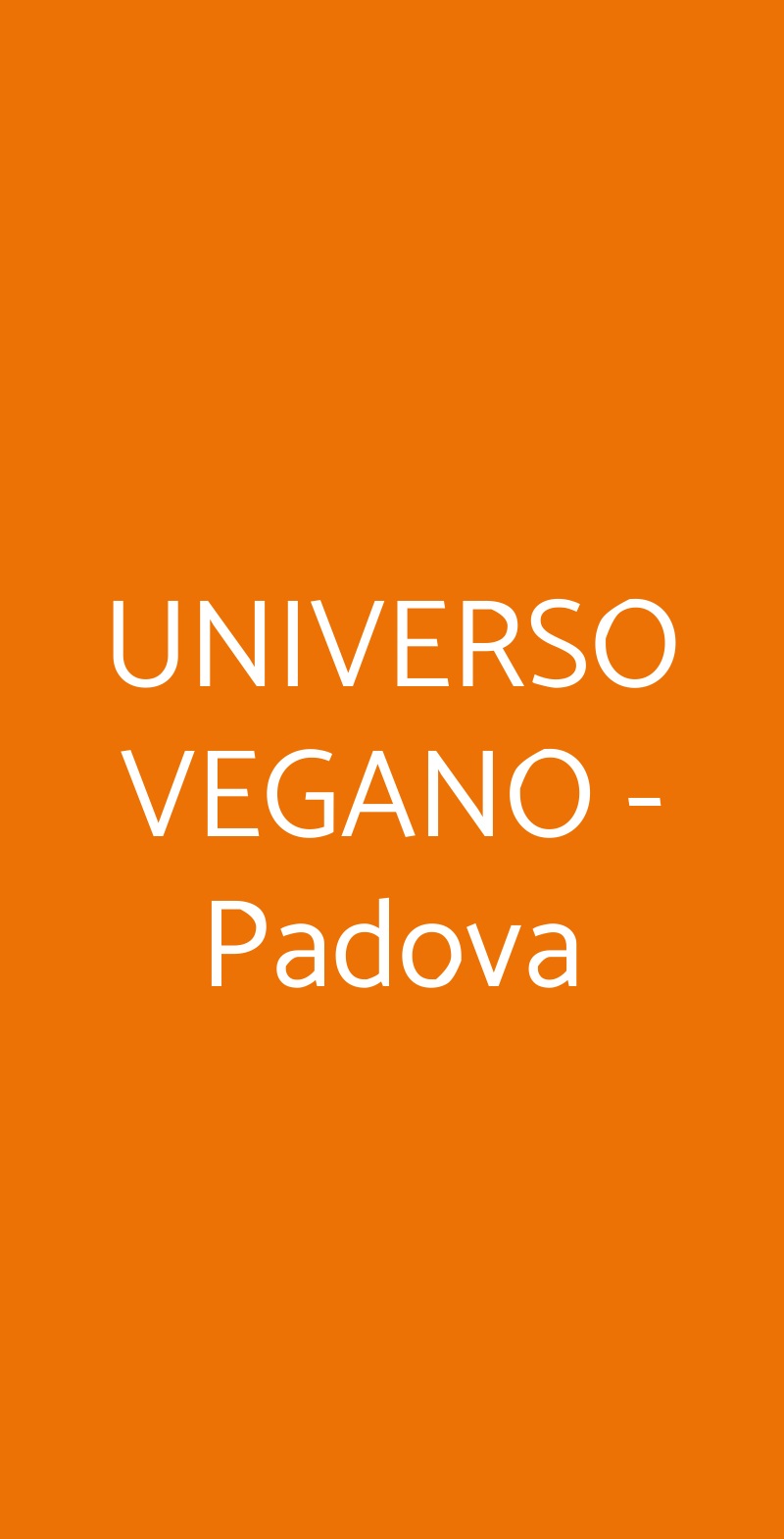 UNIVERSO VEGANO  Padova menù 1 pagina