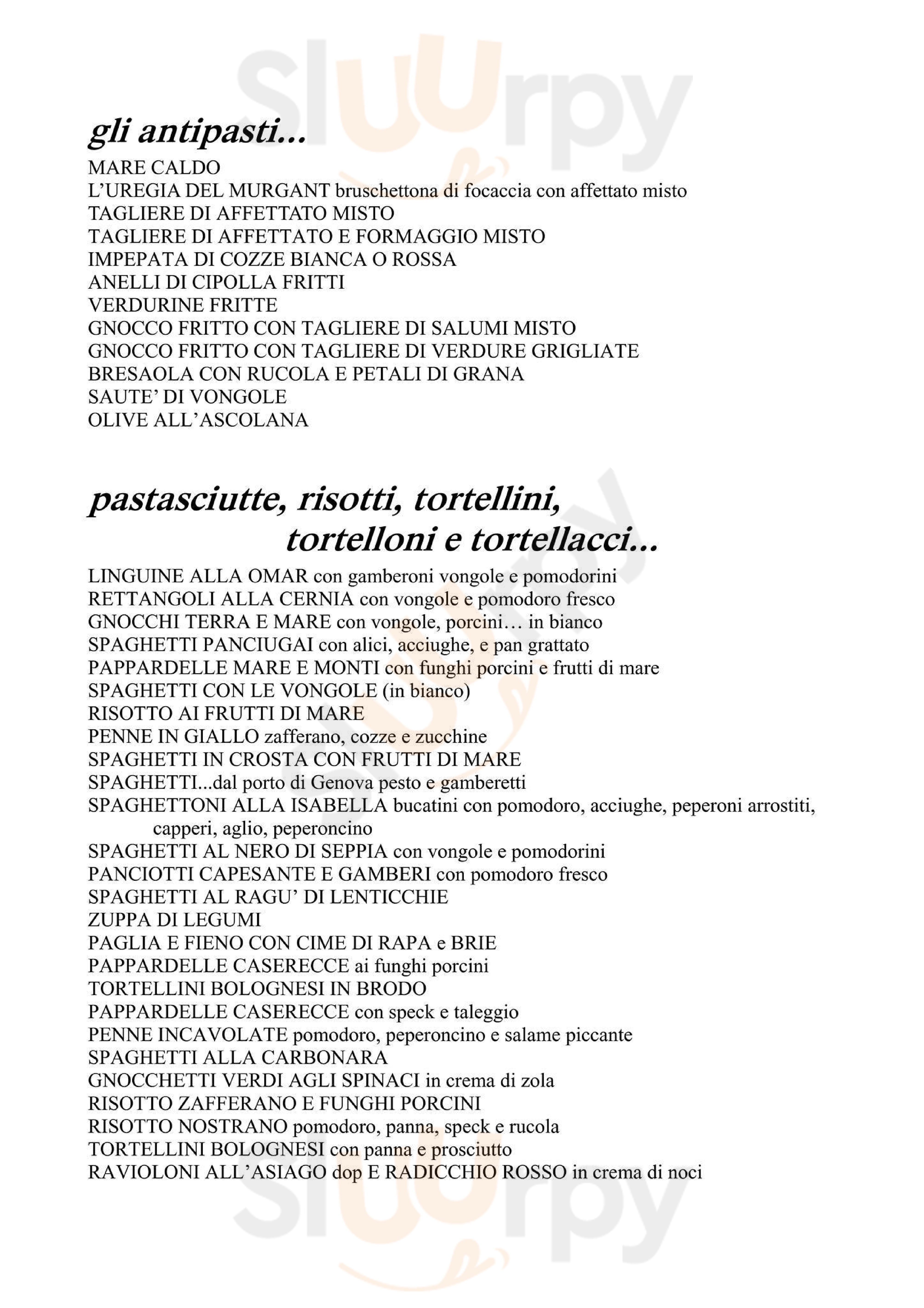 Isabella Trattoria Pizzeria Cesano Maderno menù 1 pagina