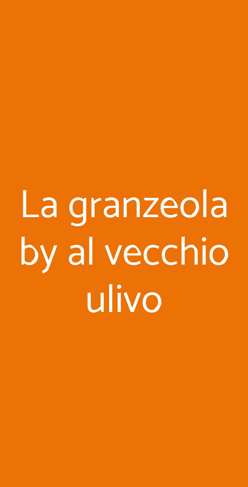 La granzeola by al vecchio ulivo Pozzuoli menù 1 pagina