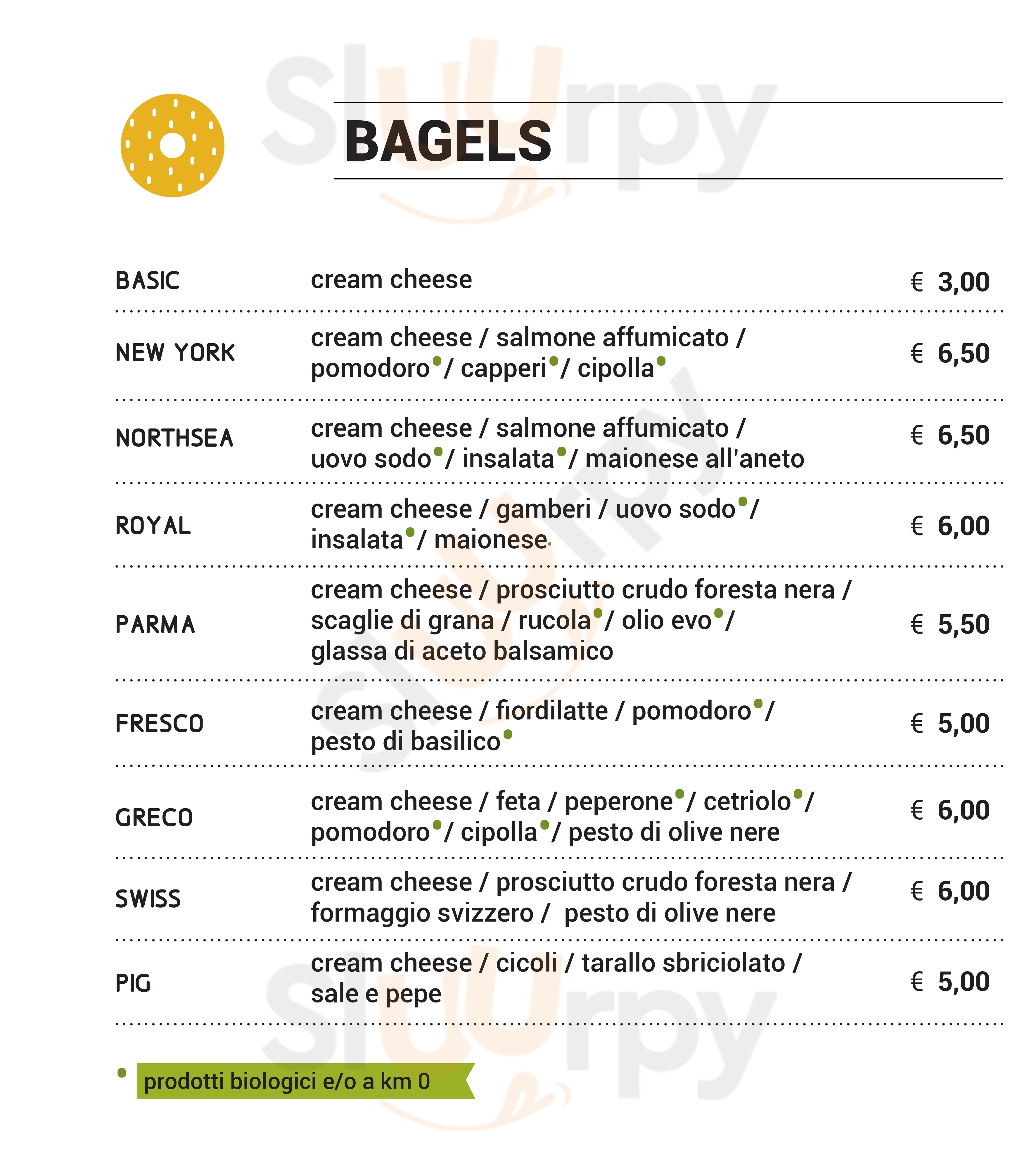 Hoop Bagel & Salad Napoli menù 1 pagina