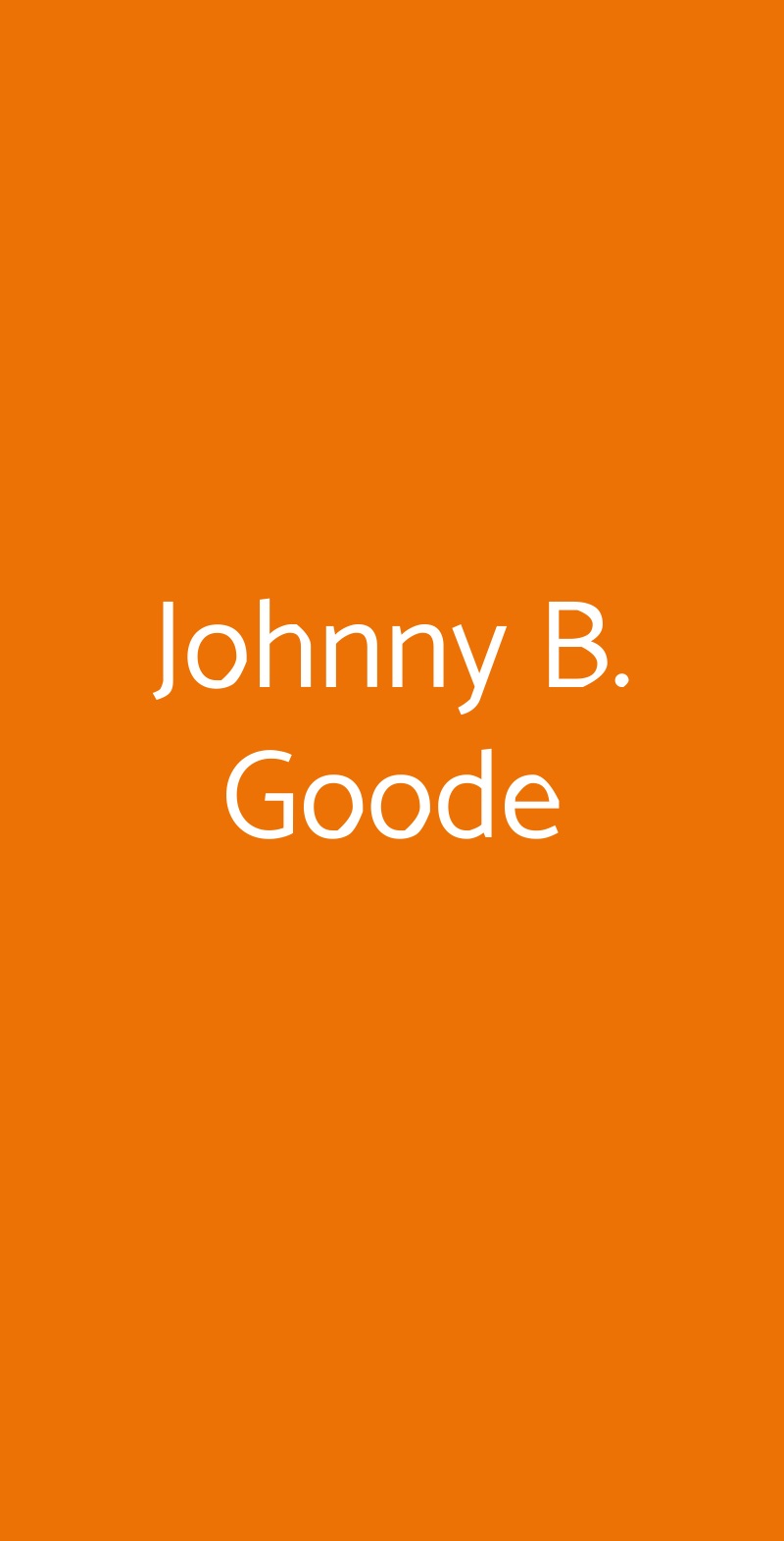 Johnny B. Goode Napoli menù 1 pagina