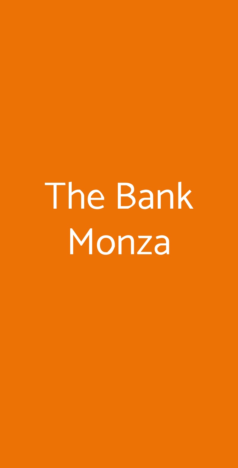 The Bank Monza Monza menù 1 pagina