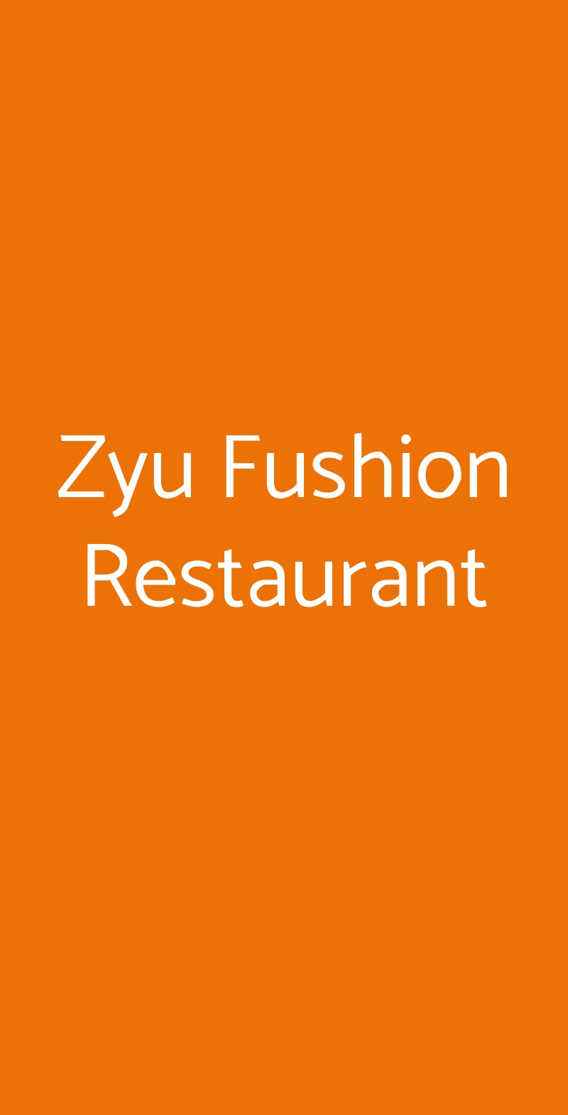 Zyu Fushion Restaurant Seregno menù 1 pagina