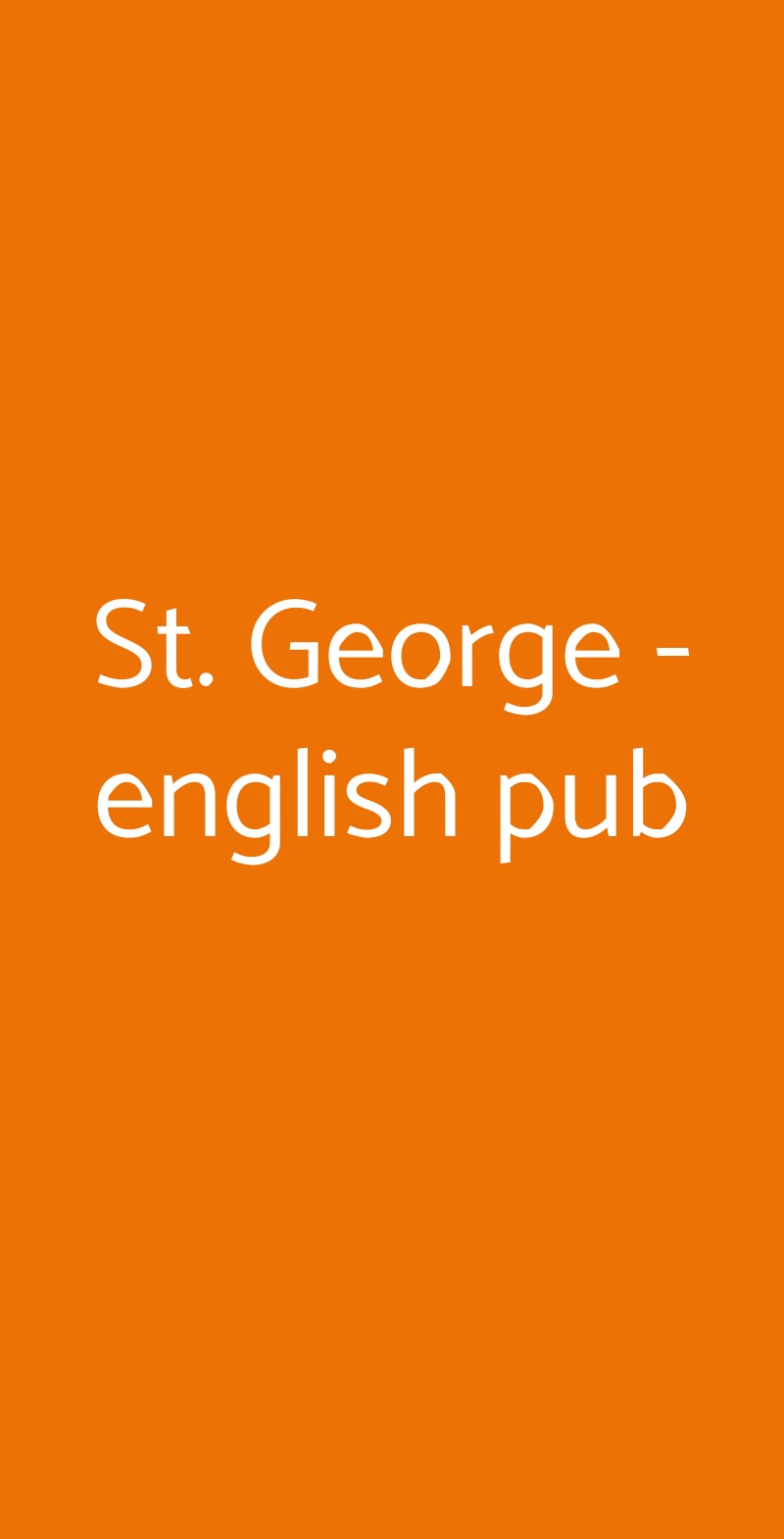 St. George - english pub Nola menù 1 pagina