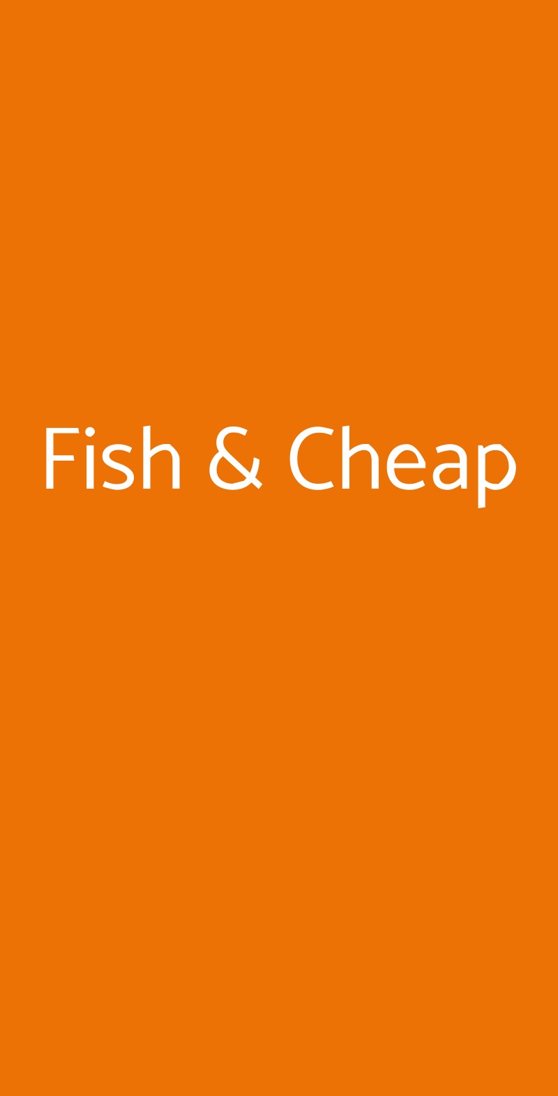 Fish & Cheap Napoli menù 1 pagina