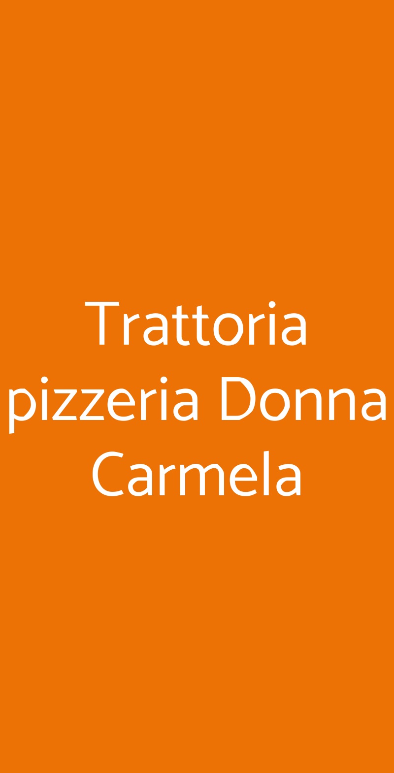 Trattoria pizzeria Donna Carmela Napoli menù 1 pagina