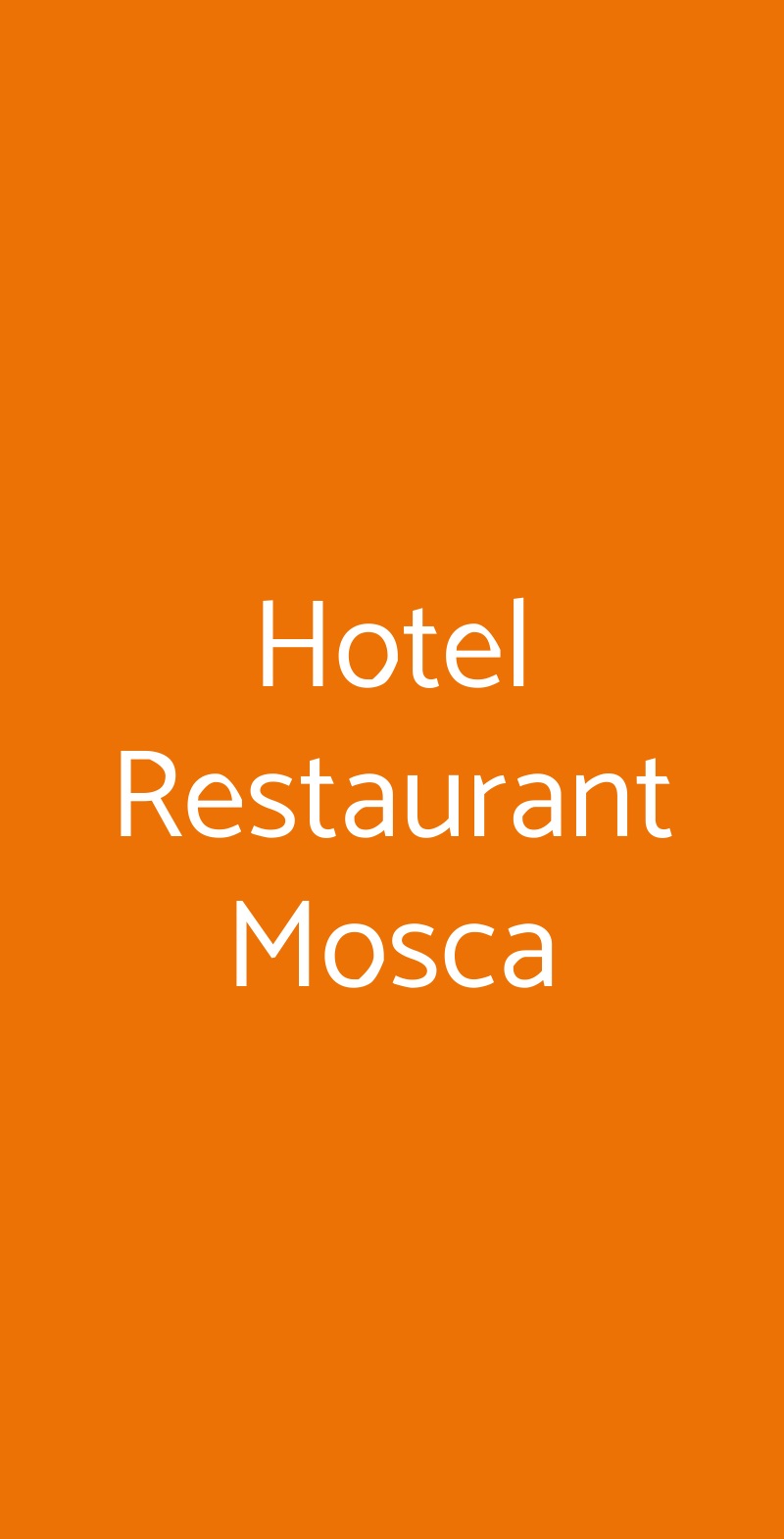 Hotel Restaurant Mosca Monza menù 1 pagina