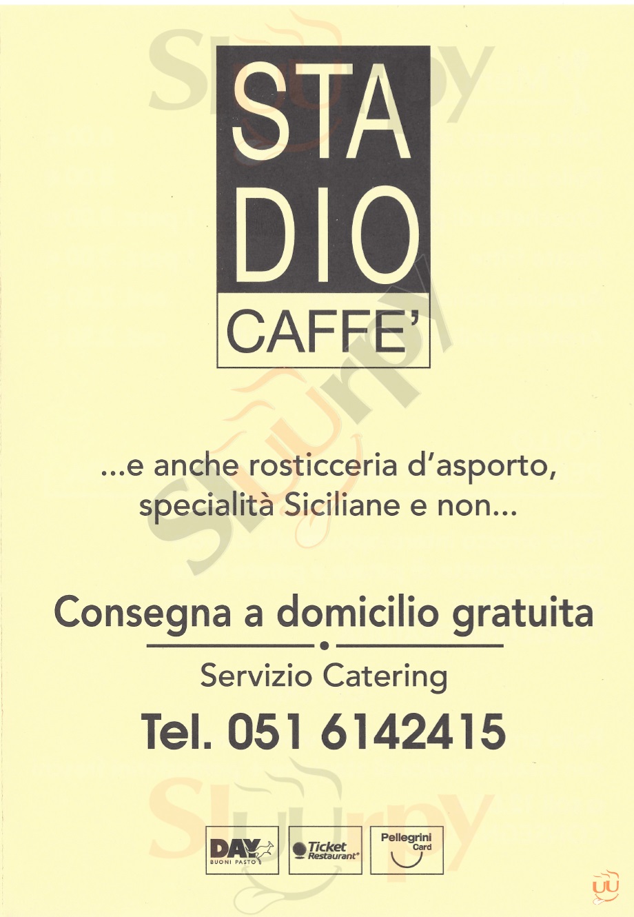 STADIO CAFFE' Bologna menù 1 pagina
