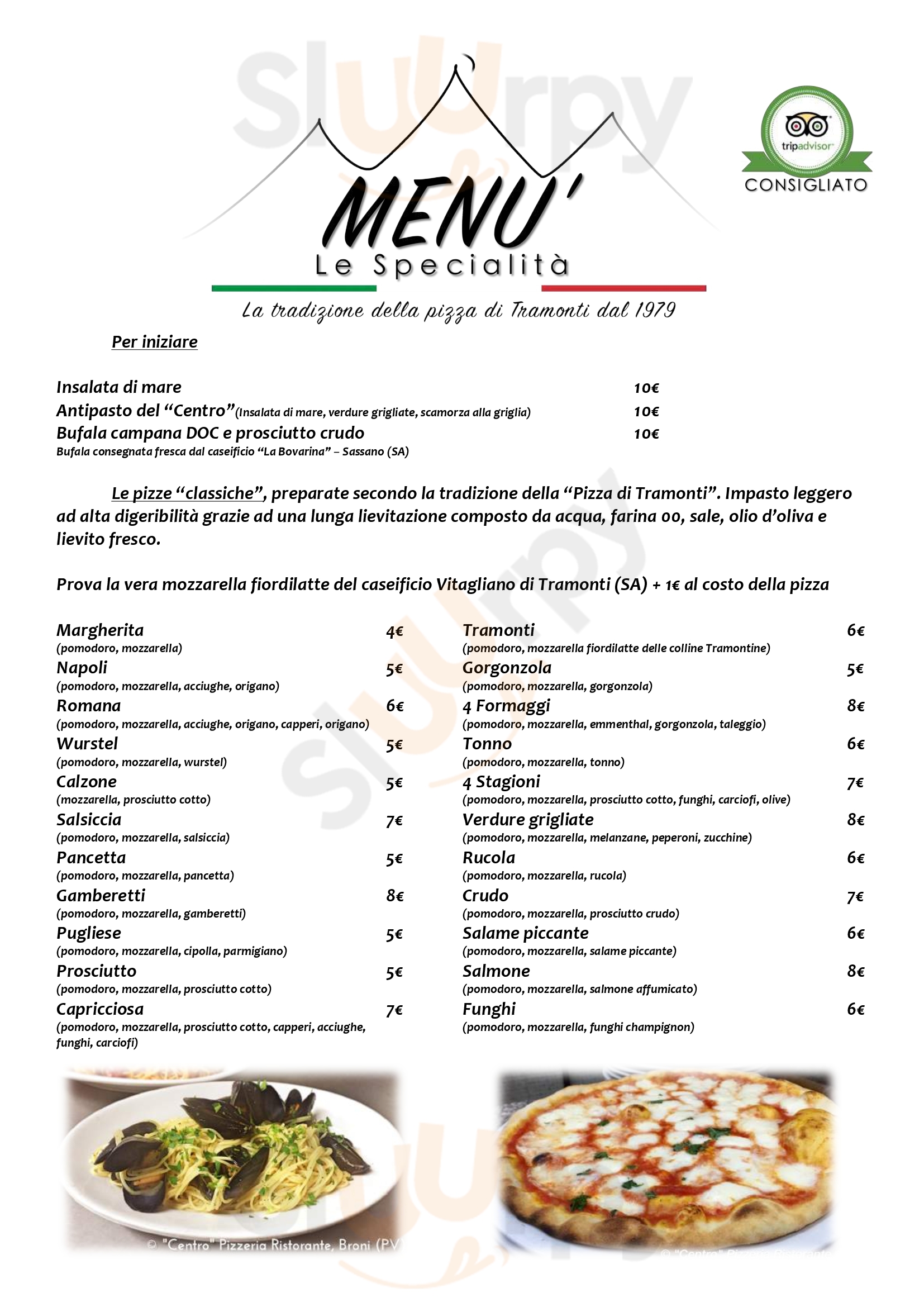 Ristorante Pizzeria Centro Broni menù 1 pagina