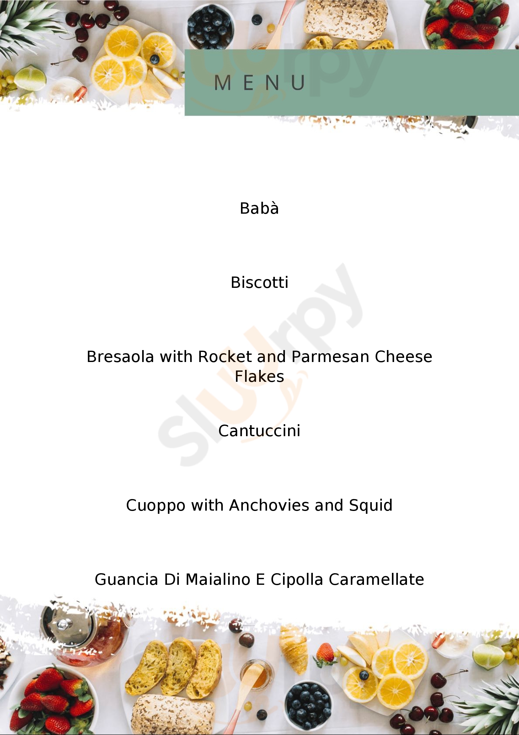 Gastronomia Arfe Napoli menù 1 pagina