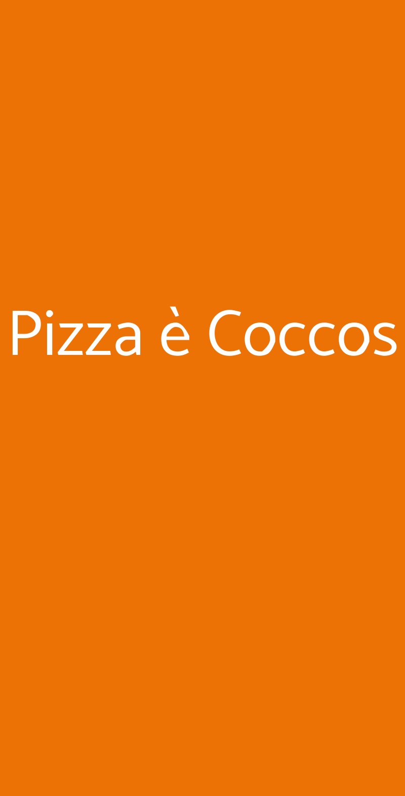 Pizza è Coccos Napoli menù 1 pagina