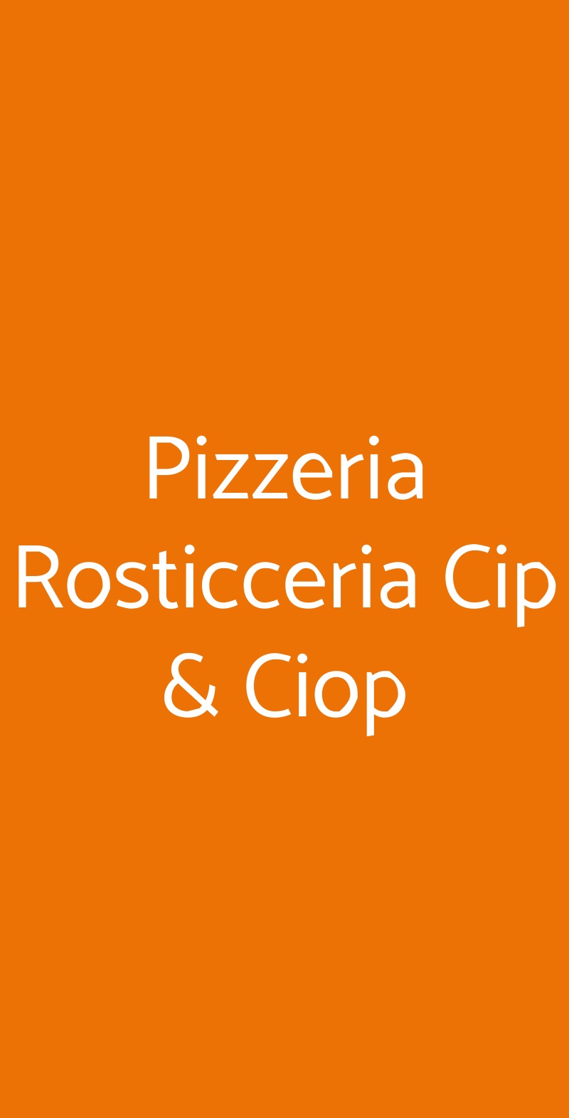 Pizzeria Rosticceria Cip & Ciop Voghera menù 1 pagina