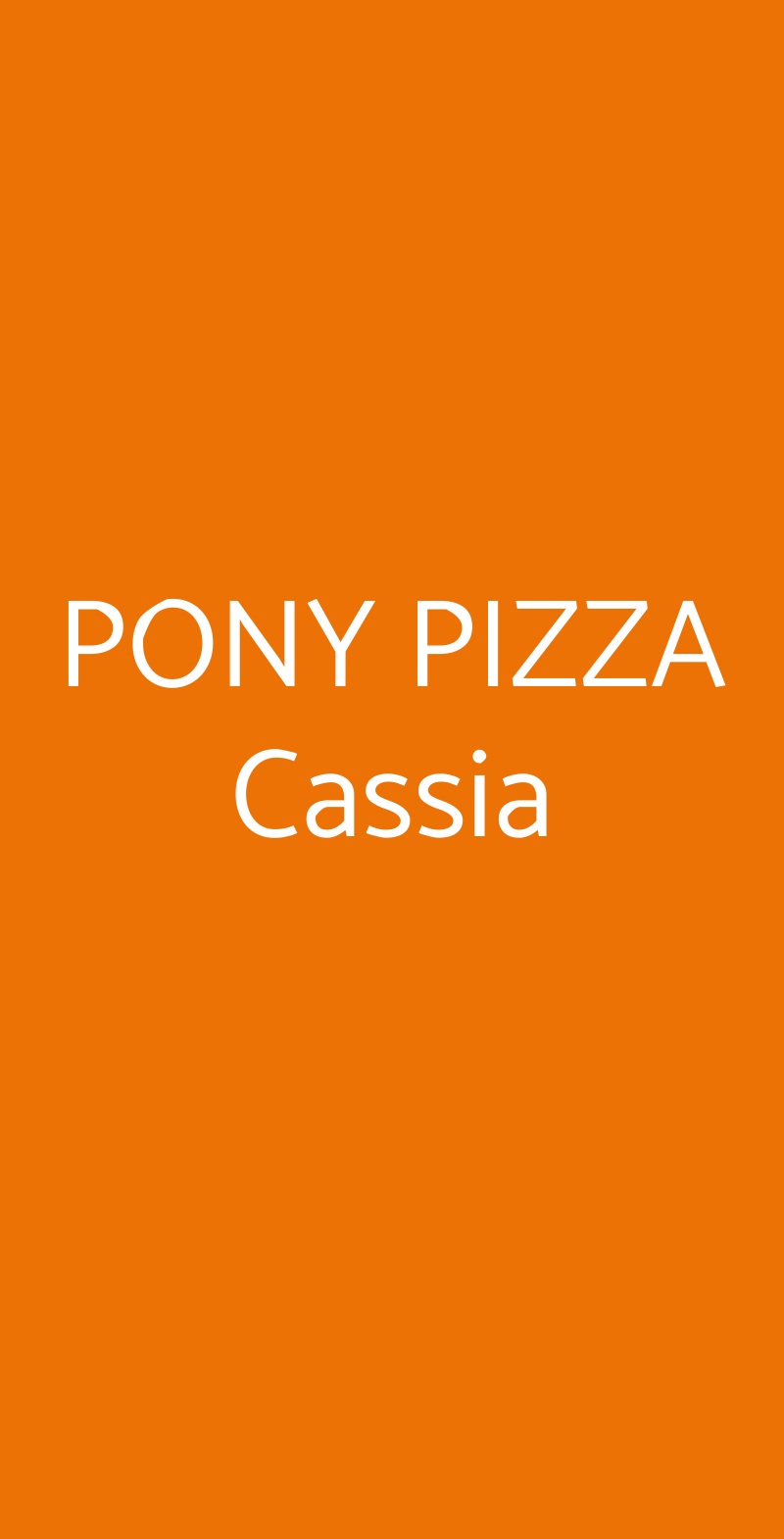 PONY PIZZA Cassia Roma menù 1 pagina