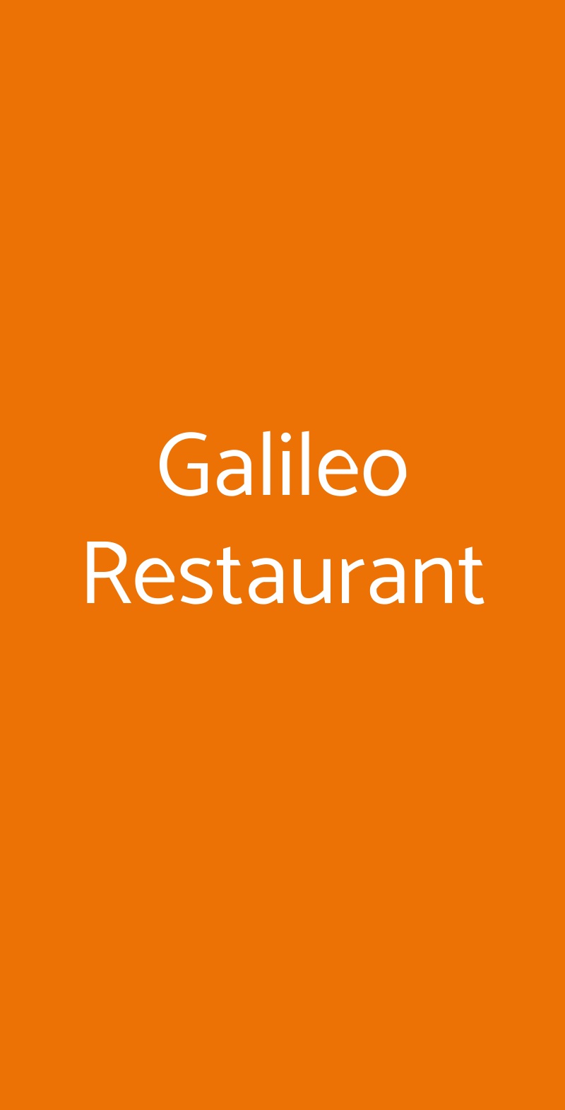 Galileo Restaurant Napoli menù 1 pagina