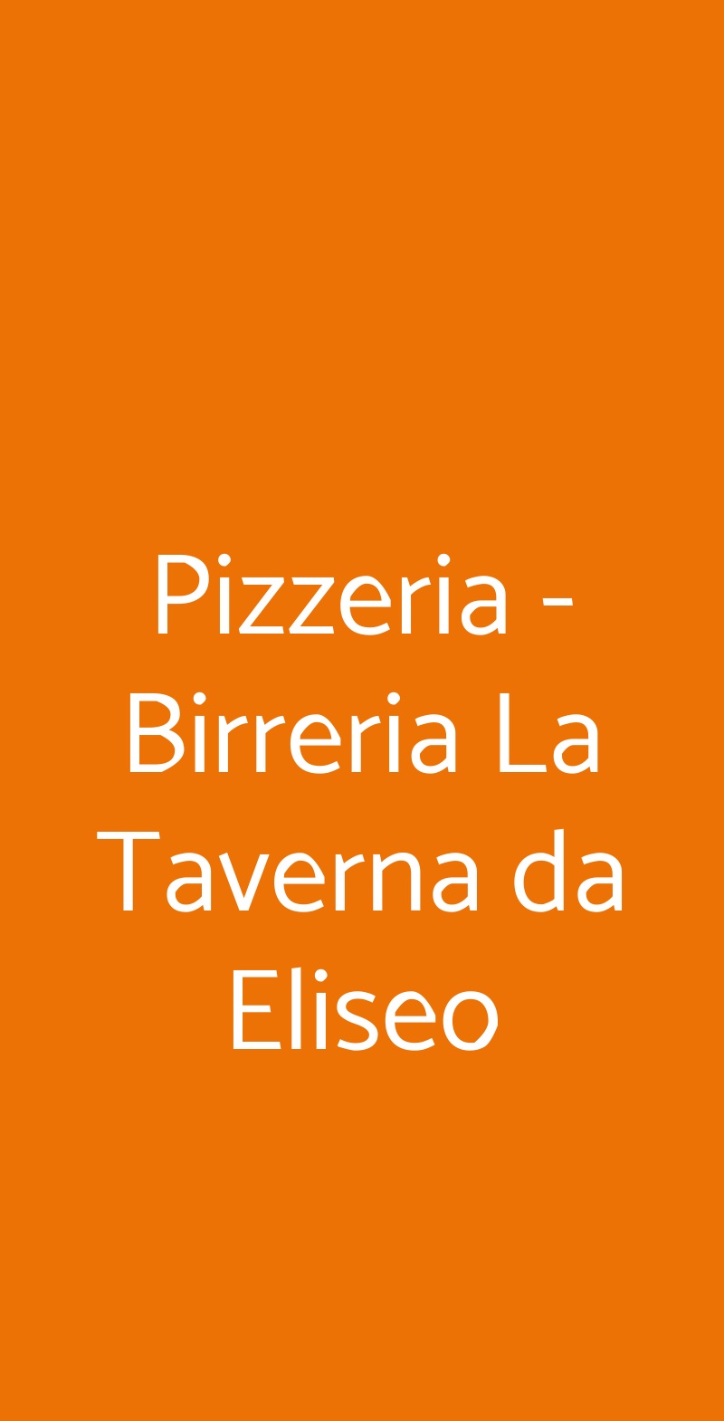 Pizzeria - Birreria La Taverna da Eliseo Feltre menù 1 pagina