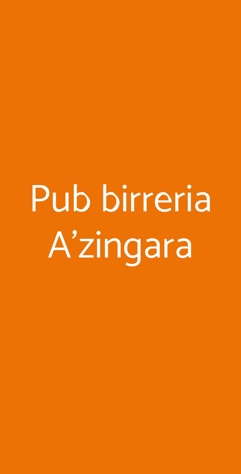 Pub birreria A'zingara Napoli menù 1 pagina
