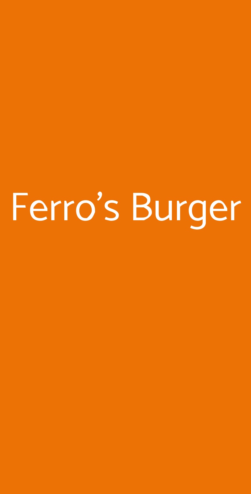 Ferro's Burger Feltre menù 1 pagina
